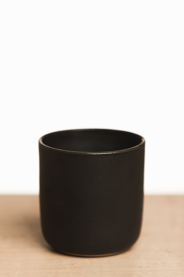 Black ceramic cup