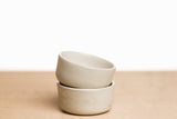 White mini ceramic bowls