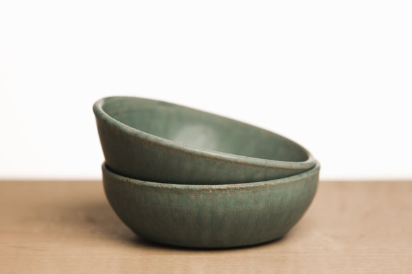 Turquoise ceramic bowls