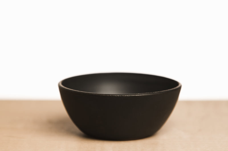 Black ceramic bowl