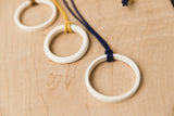 White Porcelain Necklaces with Cotton Cord