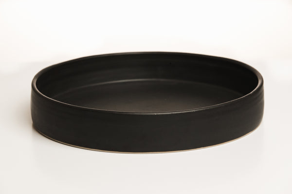 Large black cylinder ceramic bowl