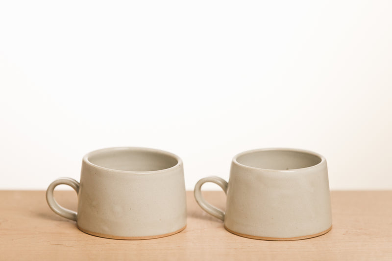 White ceramic mugs